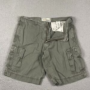 Levi Strauss Signature Cargo Shorts Men's W36 Green Cotton Work Hiking